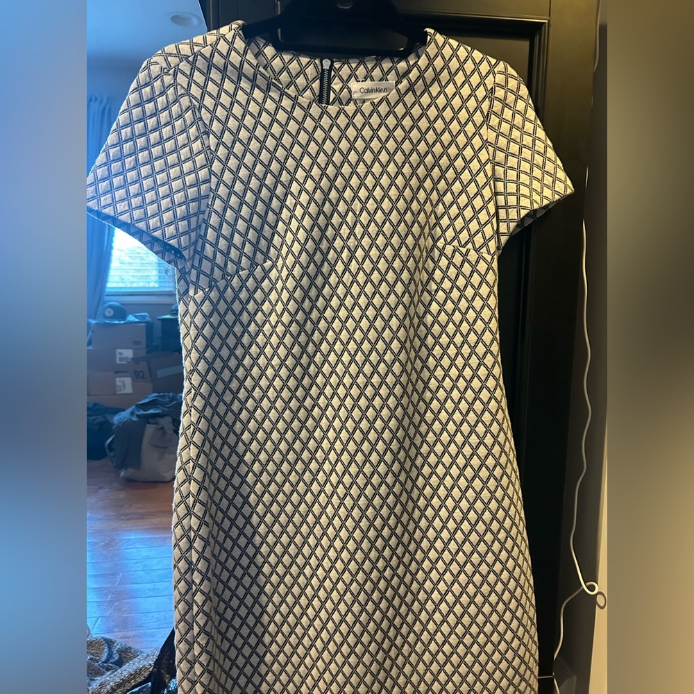 Calvin Klein black and white dress